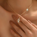 Daisy and Music Note Necklace, Gold Tone Enamel Charm Necklace for Women