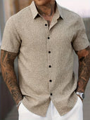 Coolum Men's Short Sleeve Linen Blend Shirt, view 4