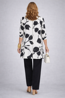 Cleo black three piece set with floral cardigan, inner top and wide-leg trousers, view 2