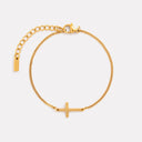 Honora Gold Cross Charm Chain Bracelet, view 3