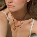 Lana Gold Angel Coin Pearl Necklace, view 6