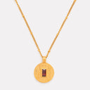 Sage Red Zircon Textured Pendant Necklace, view 3