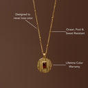 Sage Red Zircon Textured Pendant Necklace, view 5