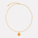 Sage Red Zircon Textured Pendant Necklace, view 2