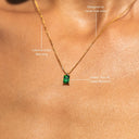 Pippa Emerald Green Zircon Pendant Necklace, view 3