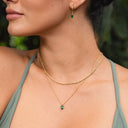 Pippa Emerald Green Zircon Pendant Necklace, view 2