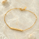Esmeralda Slim Bar Plate Chain Bracelet, view 7
