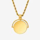 Hallie Gold Medallion Rope Chain Necklace, view 3