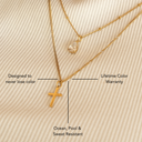 Arwen Dainty Cross Pendant Necklace, view 3