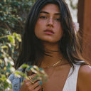 Candice Gold Reflective Pendant Choker Necklace, view 3