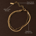Dominique Layered Herringbone and Beaded Chain Bracelet, view 4