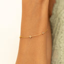 Gracie Quatrefoil Charm Bracelet with White Zircon