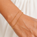 Blanche Layered Pebble and Beaded Chain Bracelet
