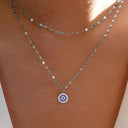 Evil Eye Layered Necklace, Multi Layer Protection Necklace, Gold or Silver