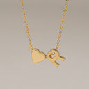Heart Initial Necklace A to Z, Dainty Gold Letter Necklace for Women