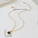 Clover Pendant Necklace for Women, Gold Tone with Black, Green or White Enamel