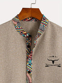 Caloundra Men's Contrast Pattern Collar Short Sleeve Shirt, view 6