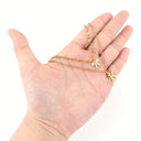Bow and Initial Necklace Set A to Z, 2 Layered Gold Stainless Steel Necklaces