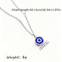 Evil Eye Necklace, Blue Evil Eye Pendant, Silver Tone, Protection Necklace