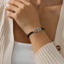 Infinity Love Bracelet, Adjustable Black Braided Cord Bracelet for Women