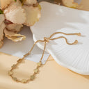 Heart Tennis Bracelet for Women, 14K Gold Plated, Adjustable