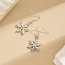 Snowflake Earrings for Women, Silver Christmas Dangle Earrings