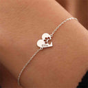 Paw Print Heart Bracelet with Engraved Name, Gold, Silver or Rose Gold, Pet Lover Gift