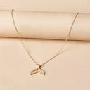 Mermaid Pendant Necklace, Gold Tone Ocean Necklace for Women