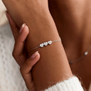 Heart Initial Bracelet, Custom Letters on Heart Charms, 18K Gold Plated Stainless Steel, 1 to 5 Letters