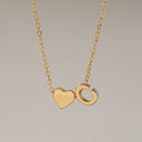 Heart Initial Necklace A to Z, Dainty Gold Letter Necklace for Women