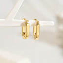 Geometric Hoop Earrings for Women, 3D Gold or Silver Hoops