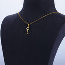 Clover Key Pendant Necklace, Stainless Steel, 18K Gold Plated or Silver