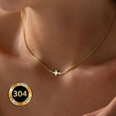 Cross Necklace for Women, Dainty 18K Gold Plated Small Cross Pendant