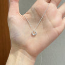 Circle Pendant Necklace for Women, Minimalist Lightweight Necklace
