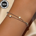 Heart Chain Bracelet for Women, 304 Stainless Steel, Hypoallergenic, Gold or Silver