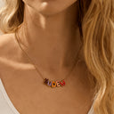Custom Name Necklace, Colourful Bubble Letters on Gold Snake Chain, Stainless Steel