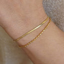 Layered Pearl Chain Bracelet, 304 Stainless Steel, 18K Gold Plated
