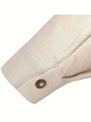 Broome Men's Mandarin Collar Cotton Linen Long Sleeve Shirt, view 29
