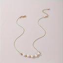 Gold Bead Chain Necklace for Women, Minimalist Geometric Necklace