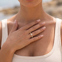 Elodie Gold Clover Stacking Ring, view 3