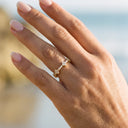 Elodie Gold Clover Stacking Ring, view 2