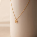 Flower Tag Pendant Necklace, 18K Gold Plated Floral Necklace, Gold or Silver