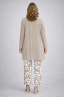 Allyn beige three piece set with cardigan, top and statement print trousers, view 2