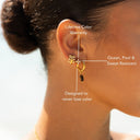 Emmy Daisy Charm Huggie Hoop Earrings, view 5