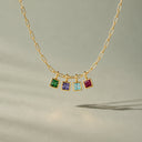 Penelope Gold Paperclip Chain Birthstone Necklace, view 15