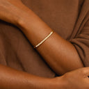 Zinnia Freshwater Pearl Gold Cuff Bracelet, view 6
