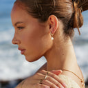Salome Baroque Freshwater Pearl Drop Hoop Earrings, view 7