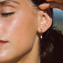 Perrine Freshwater Pearl Huggie Hoop Earrings, view 4