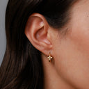 Emmy Daisy Charm Huggie Hoop Earrings, view 2