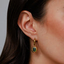 Paola Green Zircon Olive Huggie Drop Earrings, view 2